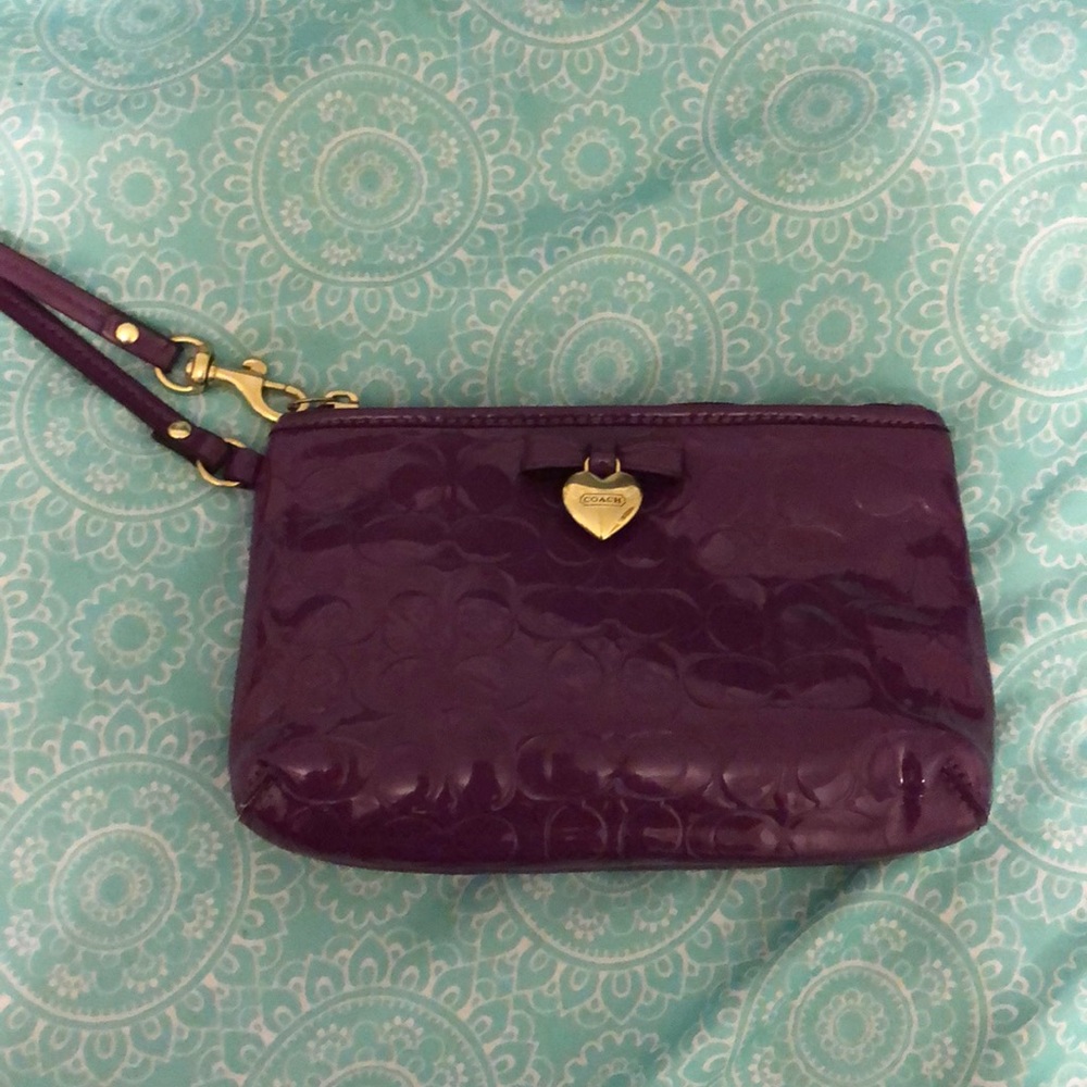 Purple coach wristlet never used